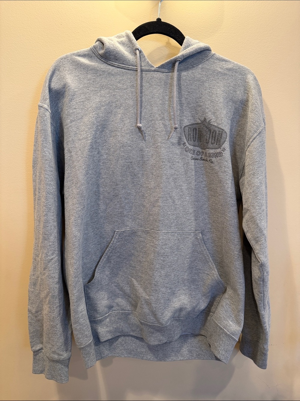 Ron Jon Gray Pullover Hoodie with Chest Logo